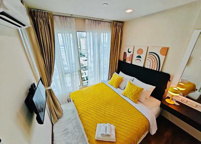 Downtown, Cozy 1br, 48sqm, Middle Of Thonglo, High Floor, Pool, Gym, Fast Wifi